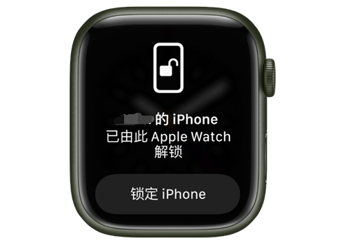 乐至苹果手机维修分享用 AppleWatch 解锁配备面容 ID 的 iPhone方法 